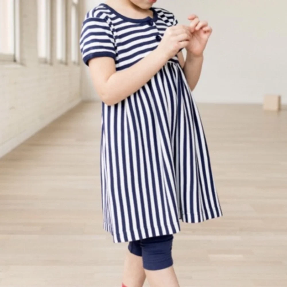 Hanna Andersson Navy Blue Stripe Play Dress